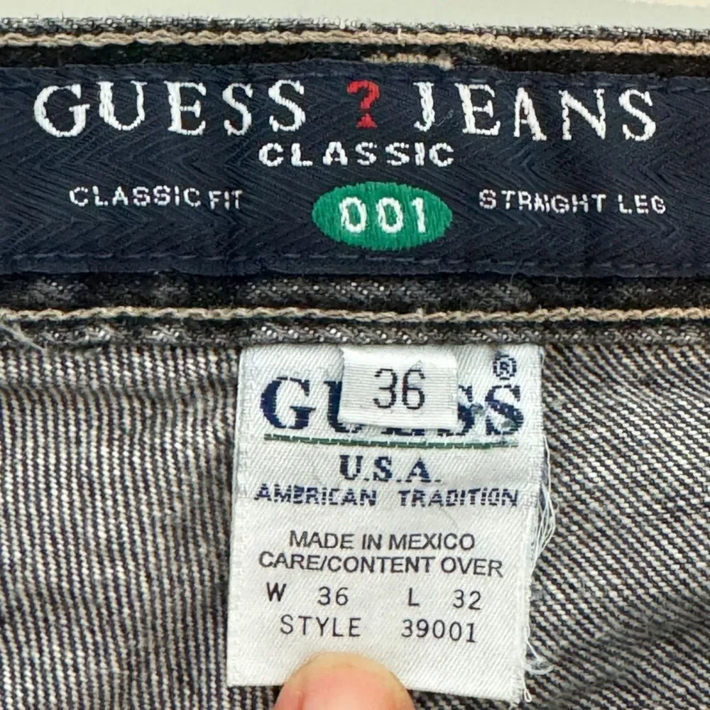Guess Grey Classic Fit Denim Jeans 36 (33x31)